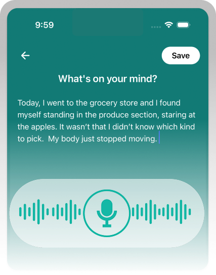 guidEase journal entry screen