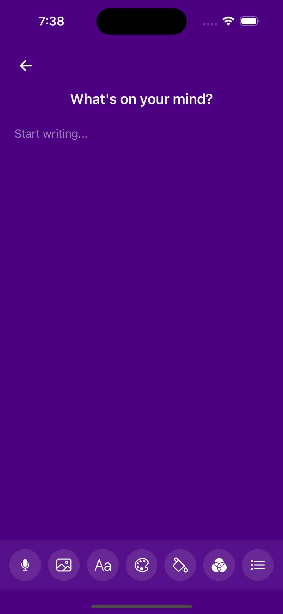 Journal entry with Violet background