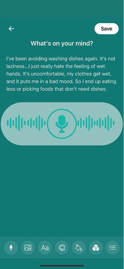 Voice journaling with transcription